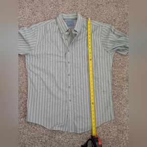 L.L. Bean Men's Green Striped Button Down Shirt